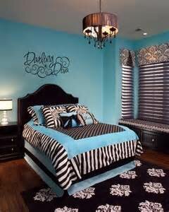 Black and Blue Teenage Girl Bedroom Ideas